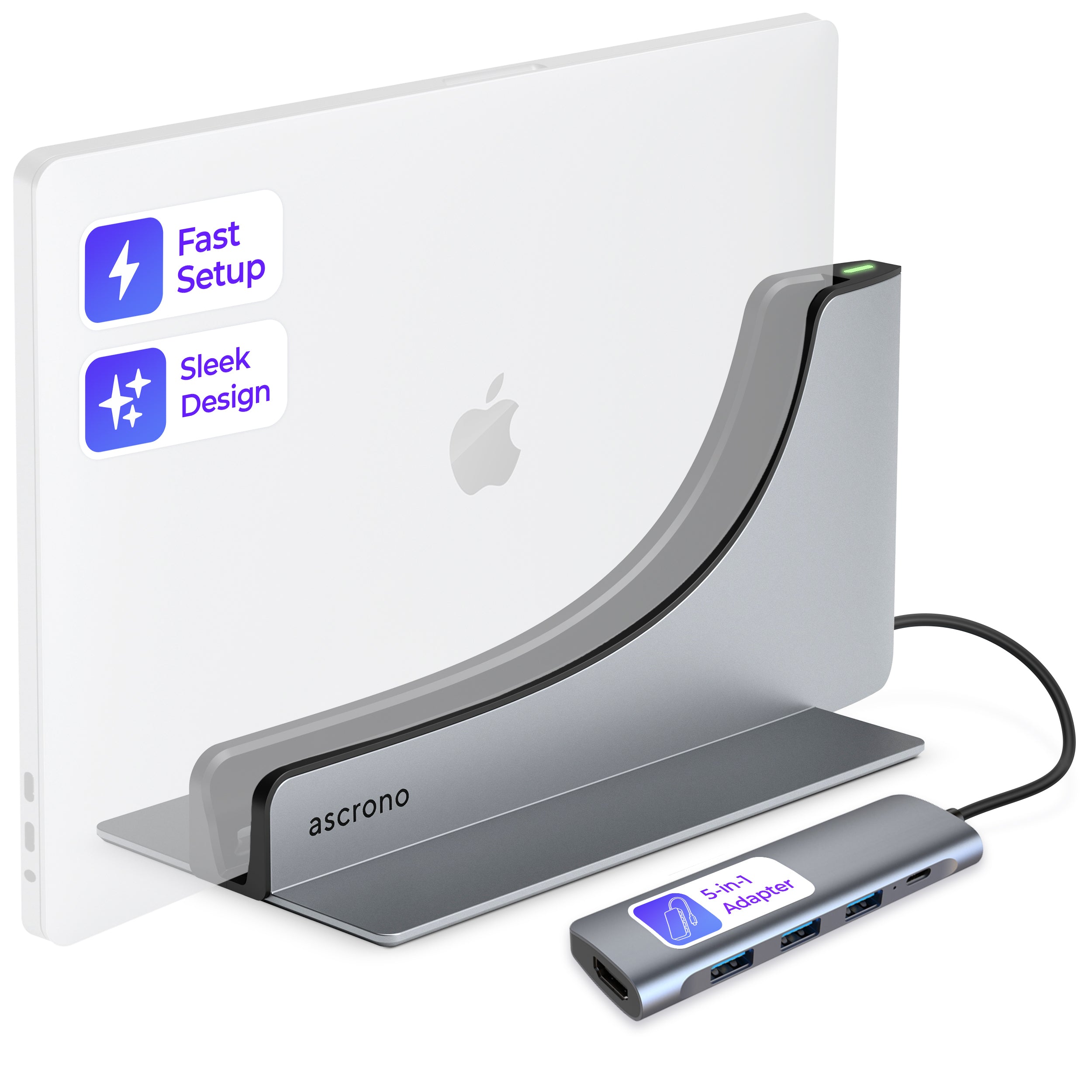 Laptop stand with USB hub on a white background