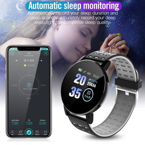 119 Plus Bluetooth Smart Watch – Heart Rate Monitor, Fitness Tracker, 7-Day Battery