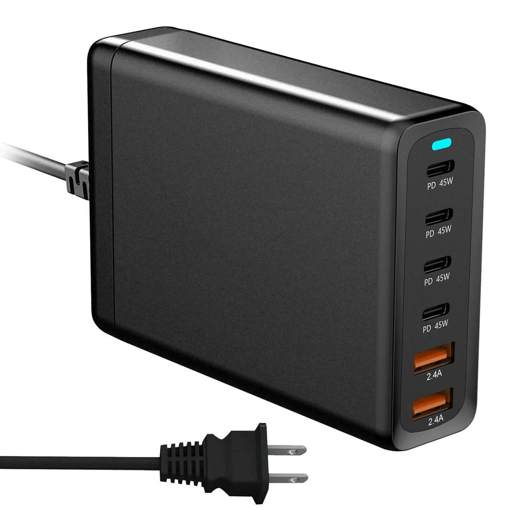 200W GaN Charging Station — 6-Port USB-C PD & USB-A Fast Wall Charger
