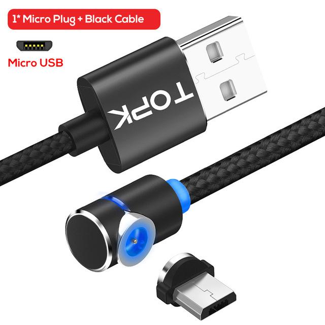 Magnetisches Micro-USB-Kabel, um 360 Grad drehbares magnetisches Lade-Handy-Ladekabel