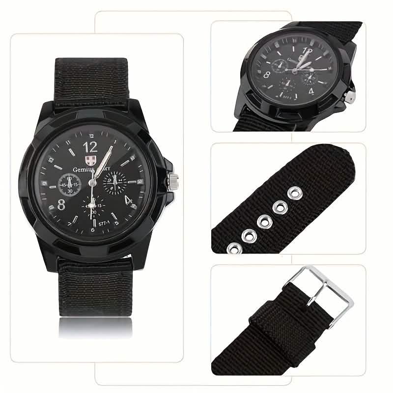 Herren Nylon Freizeit Sport Quarz Armbanduhr