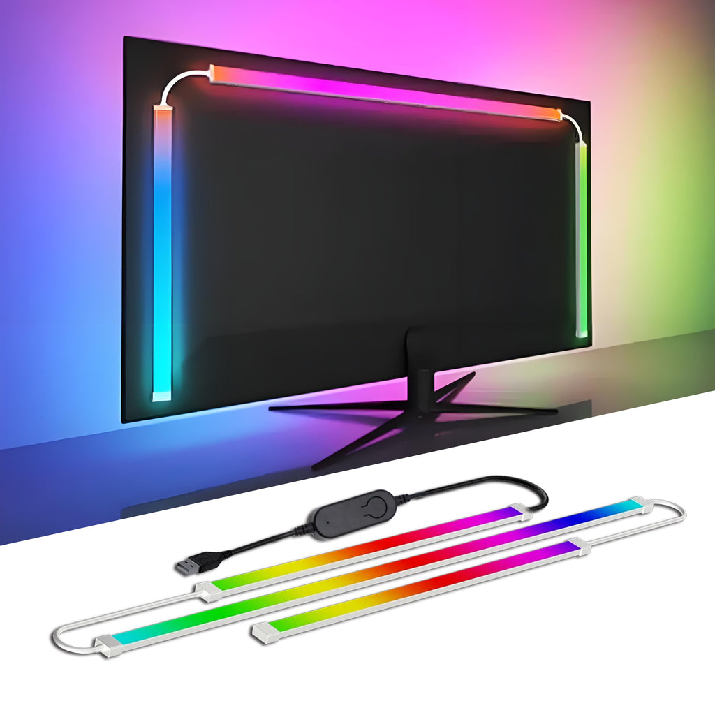 USB RGB LED-Lichtleisten für PC-Monitor, App-gesteuerte Gaming-Hintergrundbeleuchtung mit Musiksynchronisation, 24 bis 34 Zoll Computerbildschirm-LED-Beleuchtung für Gaming-Raum-Dekoration