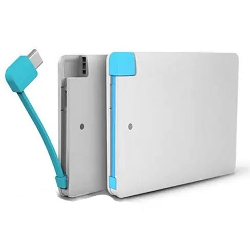 Slim Pocket Charger — Built-In Cable, 2200mAh