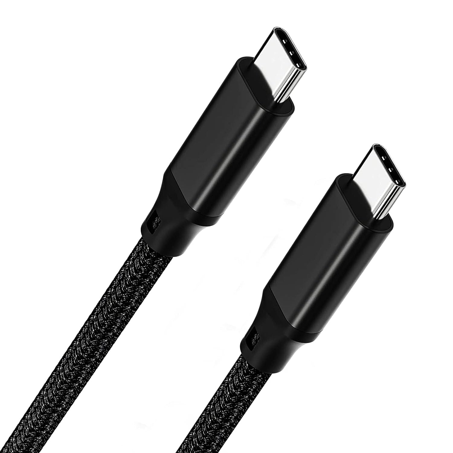 qCable C180 USB-C to USB-C Cable | 60W Fast Charging | 5.9ft Braided Nylon | Black