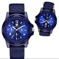 Herren Nylon Freizeit Sport Quarz Armbanduhr