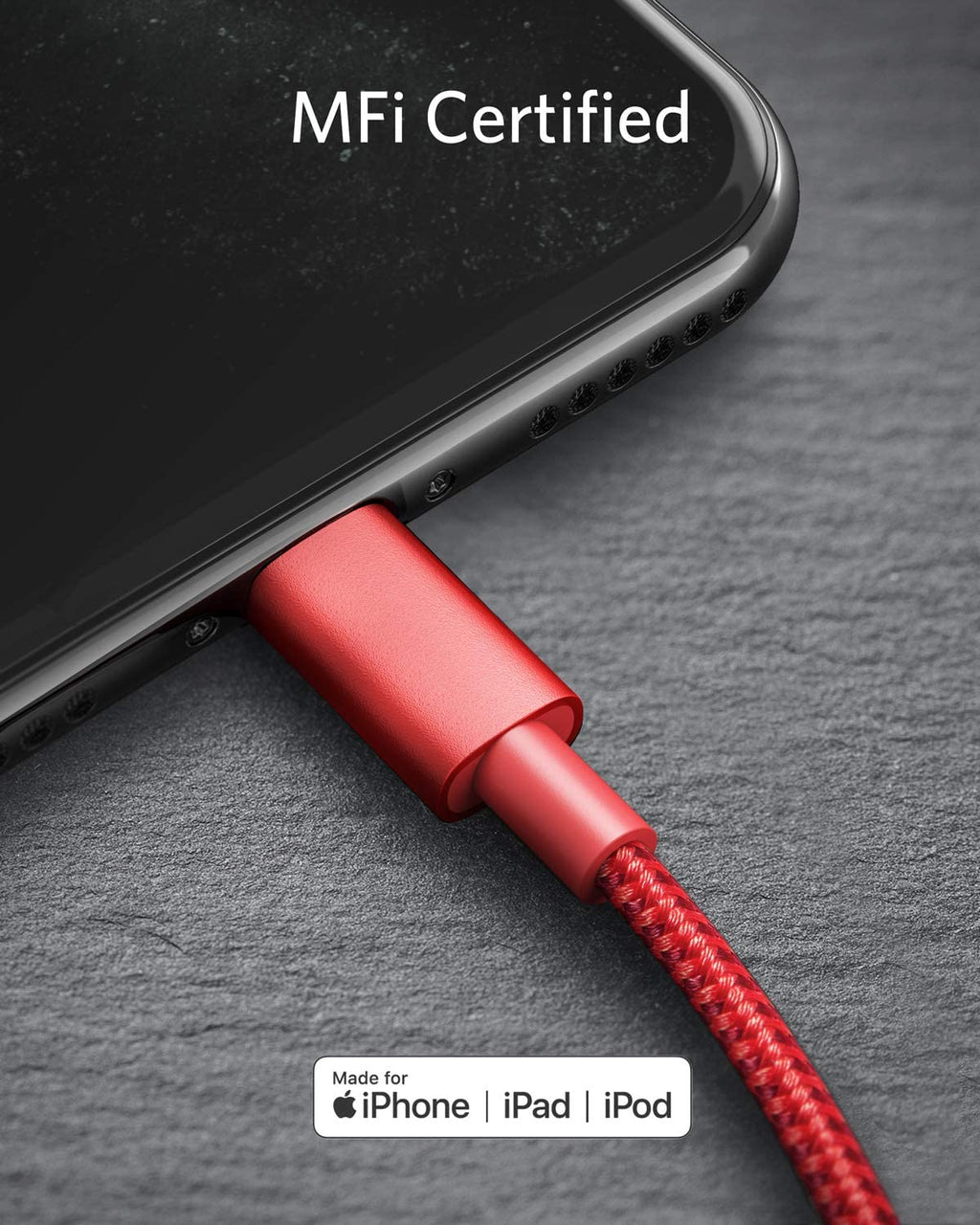Anker 331 USB-C to Lightning Cable, MFi Certified, Nylon Braided, Fast Charge for iPhone, 1ft / 6ft / 10ft
