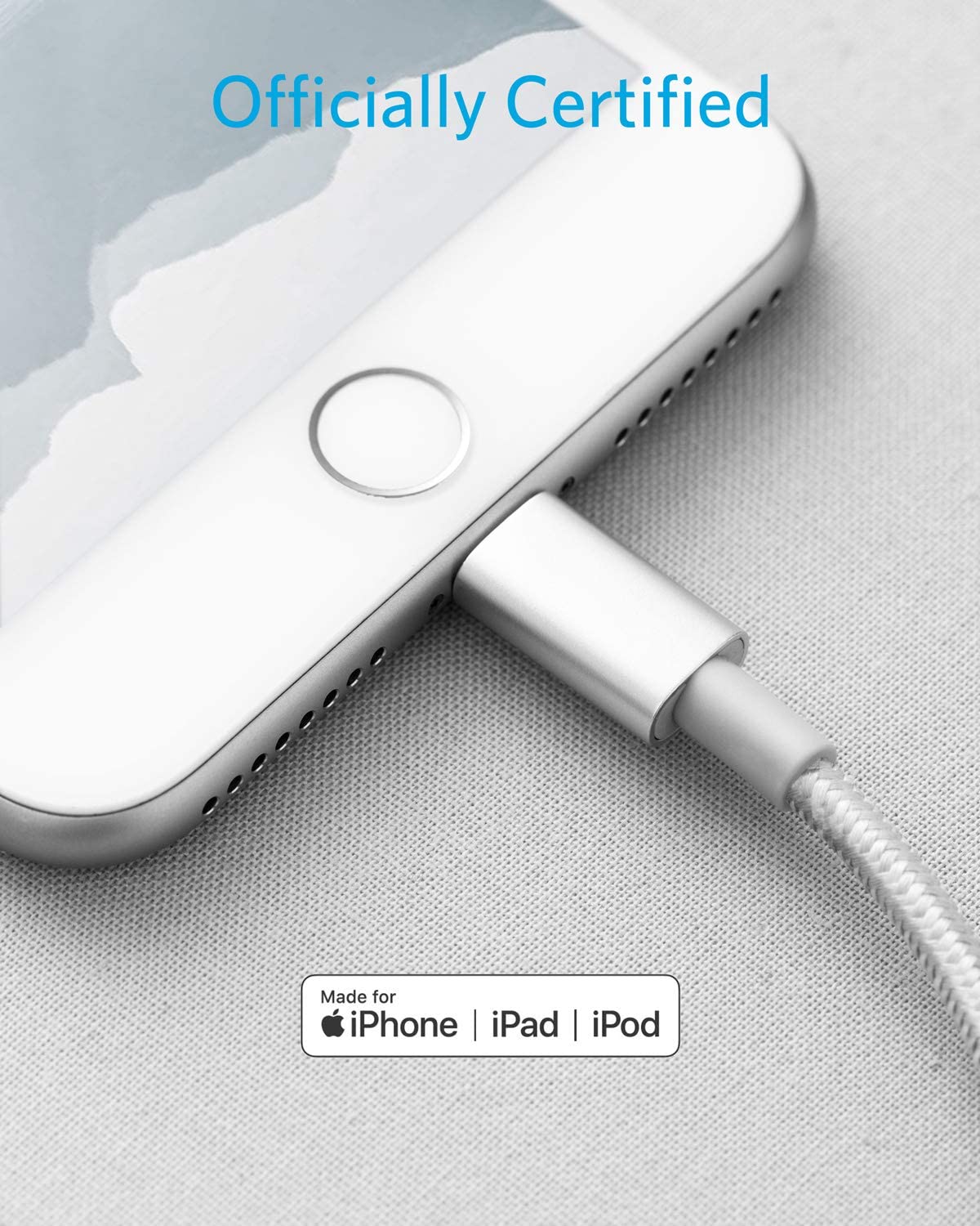 Anker 331 USB-C to Lightning Cable, MFi Certified, Nylon Braided, Fast Charge for iPhone, 1ft / 6ft / 10ft