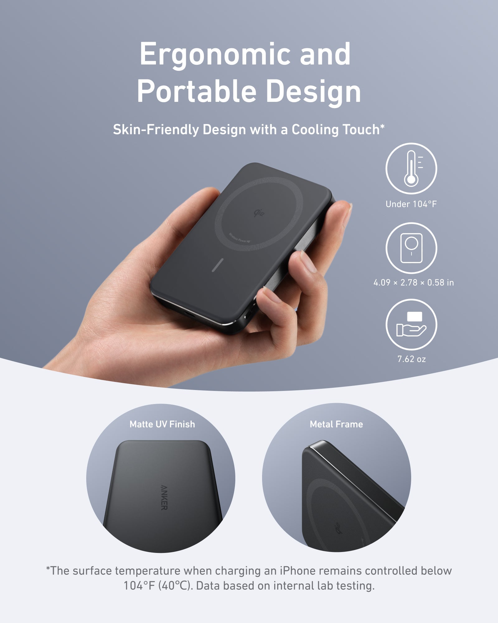 Anker MagGo Power Bank 10K Slim, Qi2 15W Wireless Charging, 10,000mAh, USB-C 30W, MagSafe Compatible for iPhone