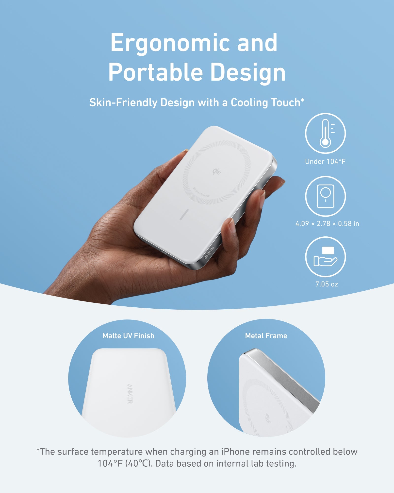 Anker MagGo Power Bank 10K Slim, Qi2 15W Wireless Charging, 10,000mAh, USB-C 30W, MagSafe Compatible for iPhone