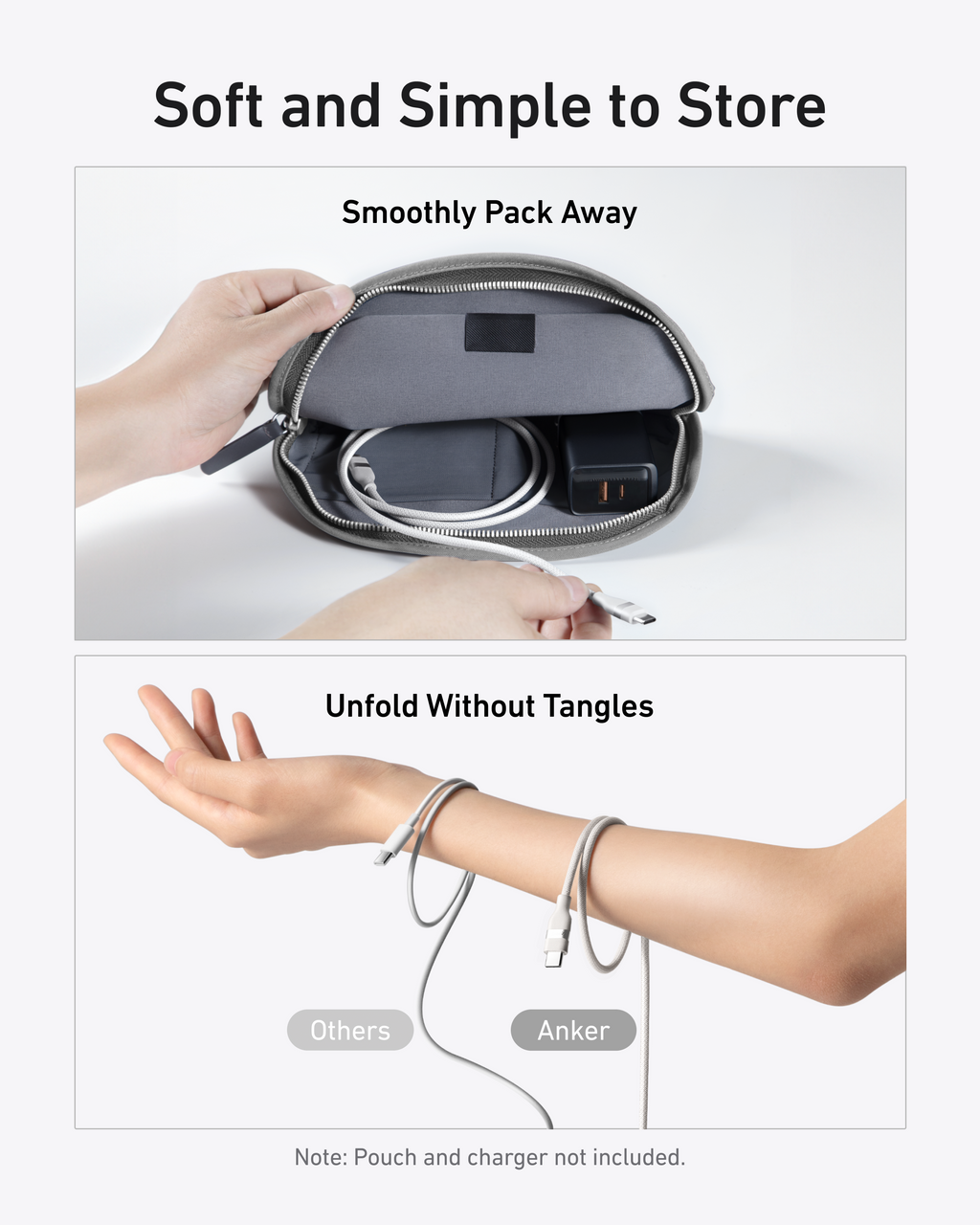 Anker USB-C auf USB-C Kabel (0,9 m / 1,8 m, 240W, Geflecht aus recycelten Materialien)