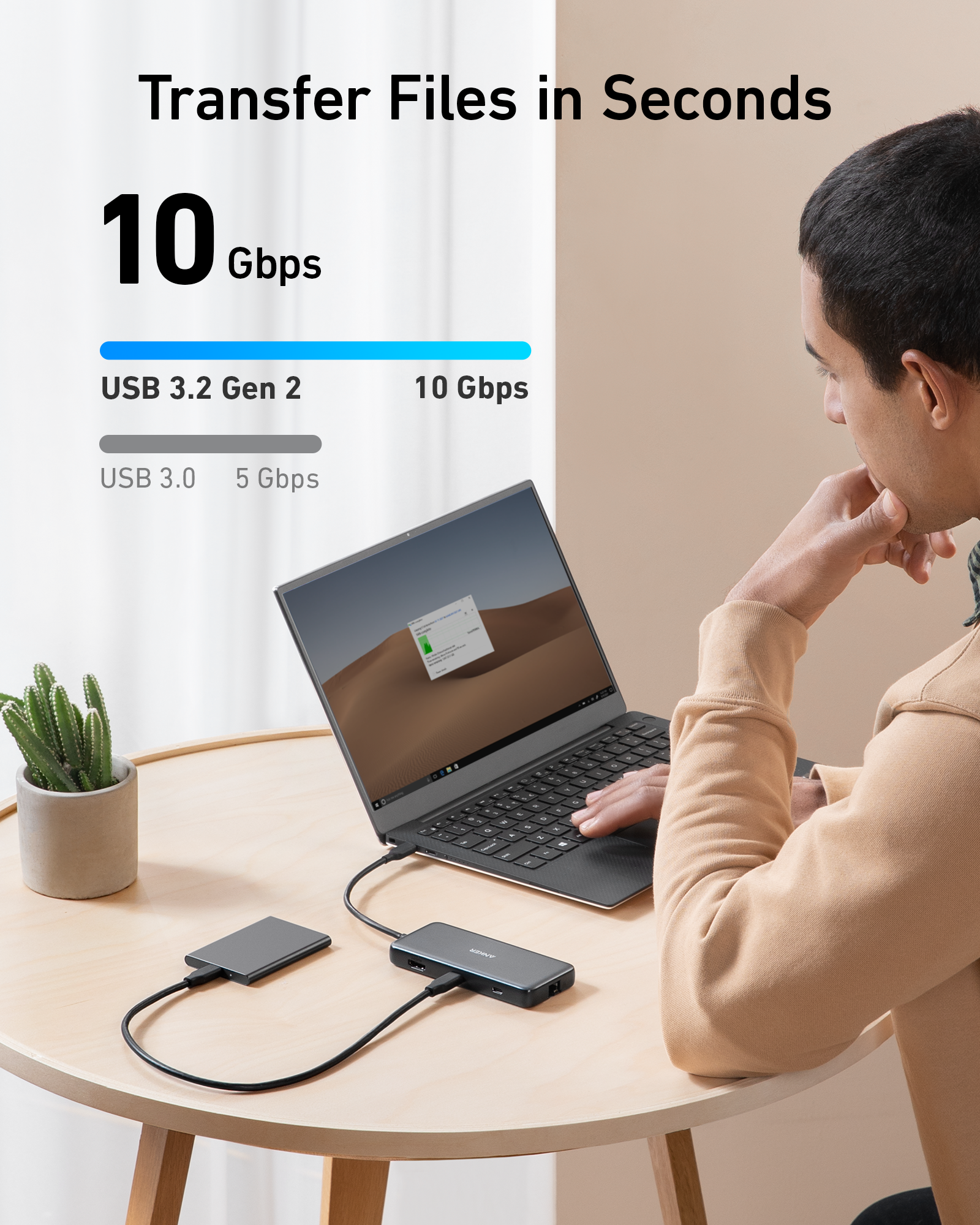 Anker 555 USB-C Hub — 8-in-1 with 4K HDMI & 85W Charging