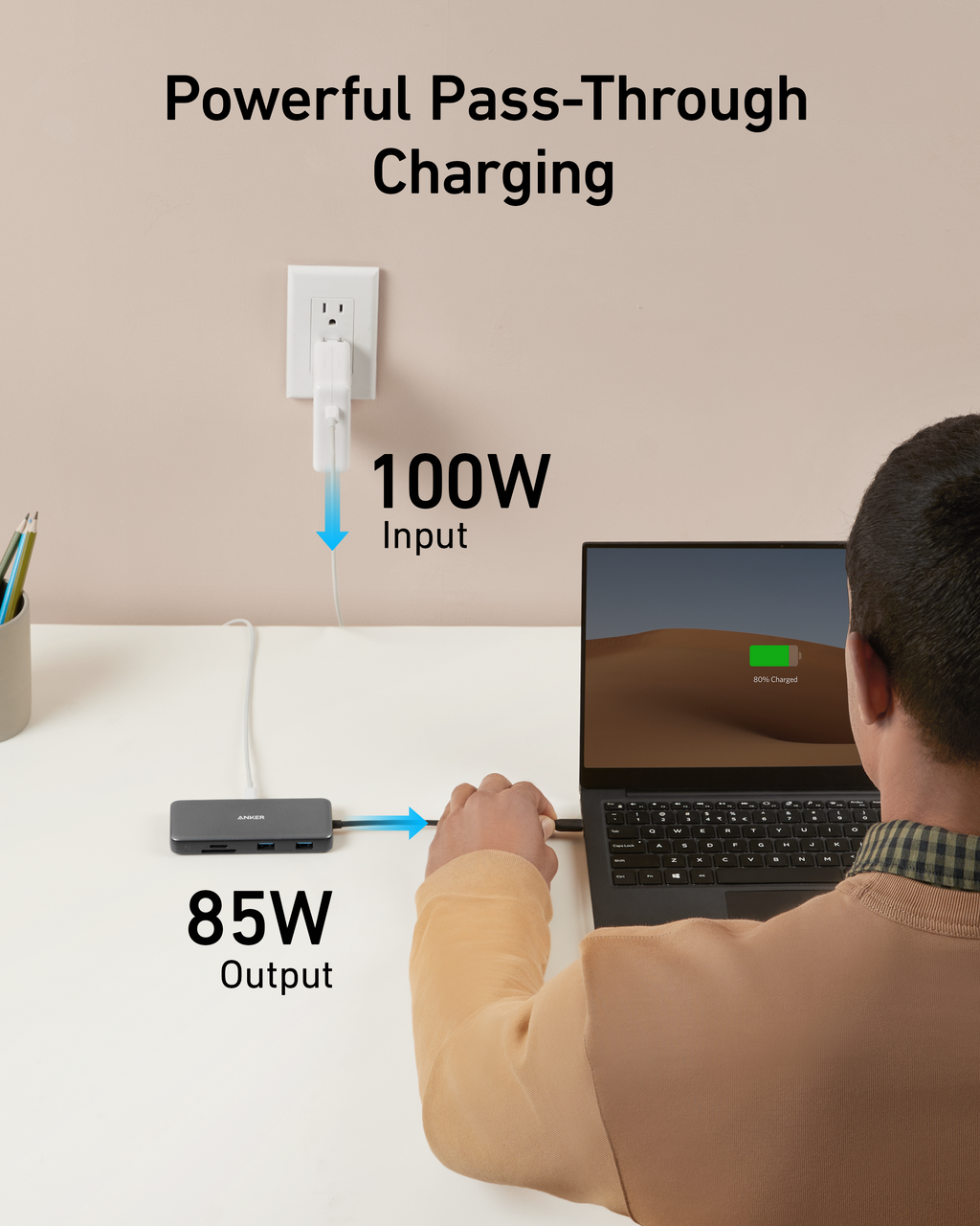 Anker 555 USB-C Hub — 8-in-1 with 4K HDMI & 85W Charging