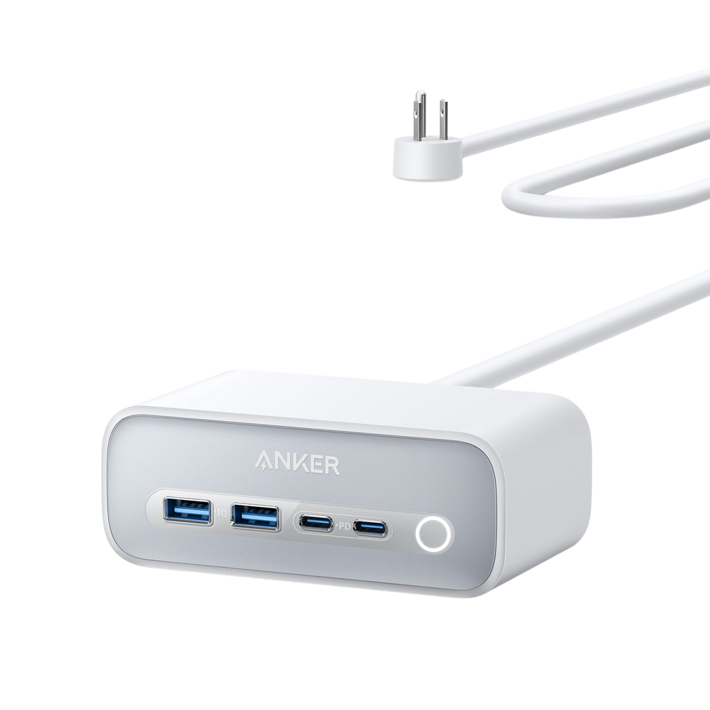 Anker 525 Charging Station, 7-in-1 Power Strip with 3 AC Outlets, 2 USB-C & 2 USB-A Fast Charge Ports, ActiveShield 2.0, Desktop Charger for Home Office