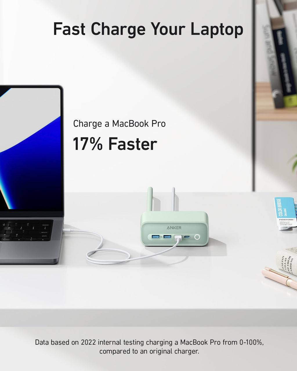 Anker 525 Charging Station, 7-in-1 Power Strip with 3 AC Outlets, 2 USB-C & 2 USB-A Fast Charge Ports, ActiveShield 2.0, Desktop Charger for Home Office