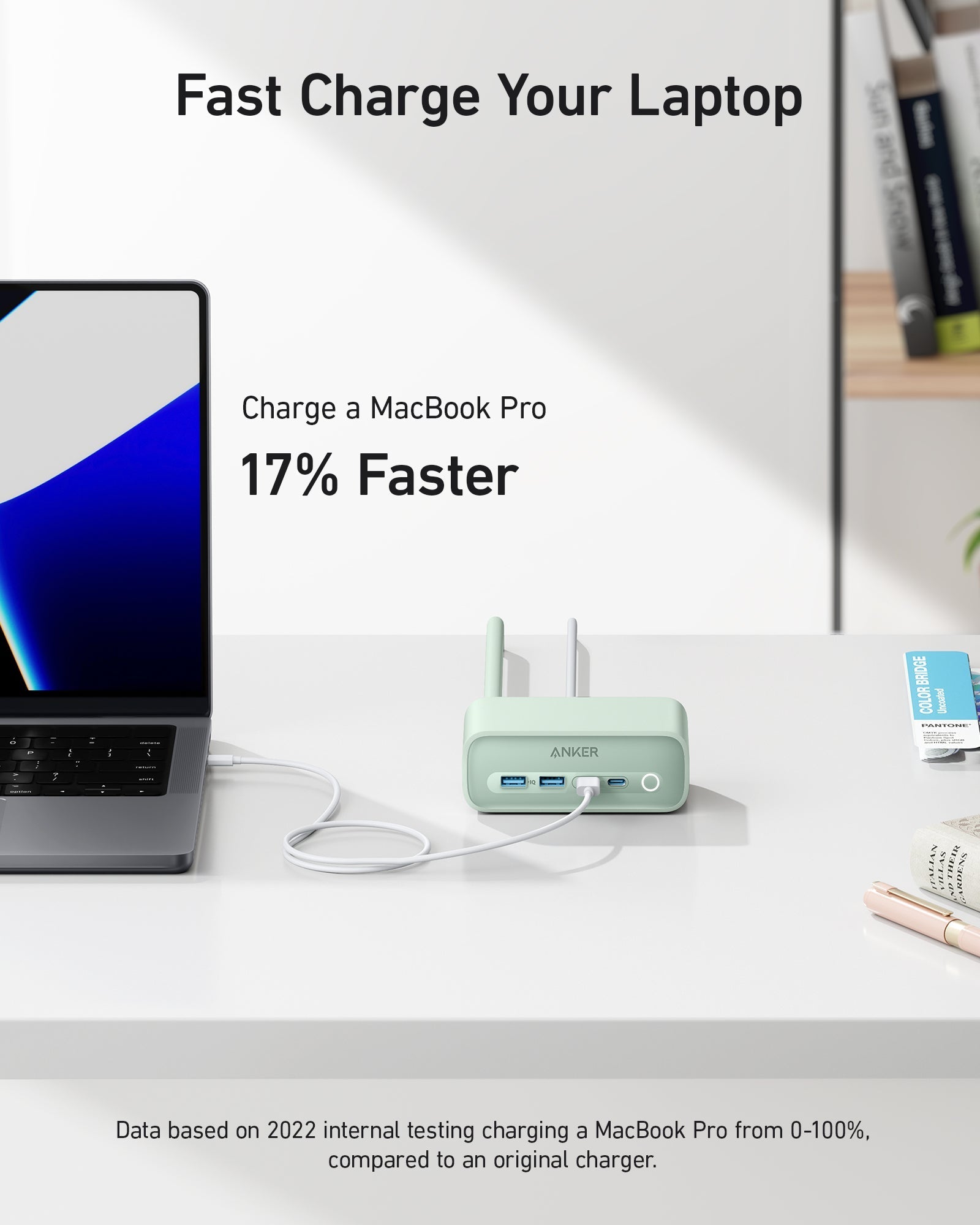 Anker 525 Charging Station, 7-in-1 Power Strip with 3 AC Outlets, 2 USB-C & 2 USB-A Fast Charge Ports, ActiveShield 2.0, Desktop Charger for Home Office