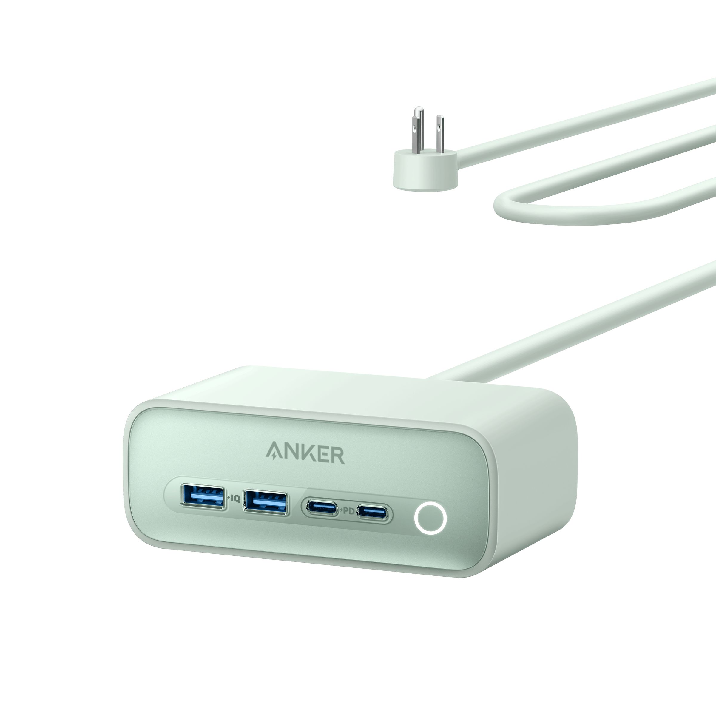 Anker 525 Charging Station, 7-in-1 Power Strip with 3 AC Outlets, 2 USB-C & 2 USB-A Fast Charge Ports, ActiveShield 2.0, Desktop Charger for Home Office