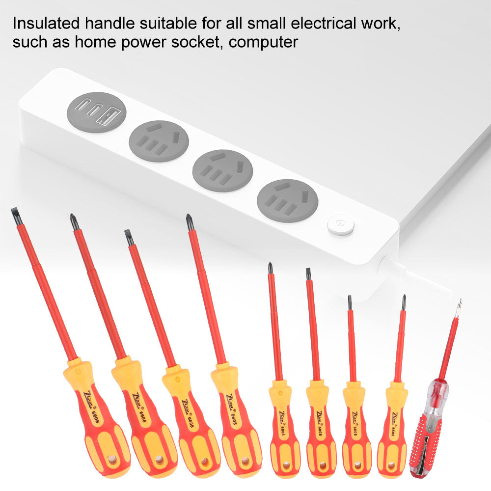 Magnetic Insulated Screwdriver Set - Phillips and Slotted Electrician Bits
