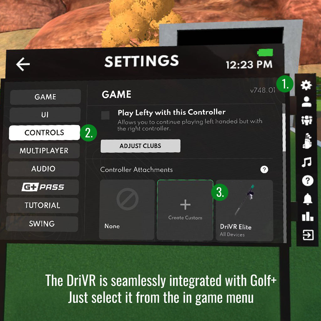 DriVR Elite VR Golf Club – Adjustable Weighted Handle for Meta Quest 2, 3, 3s & Pro