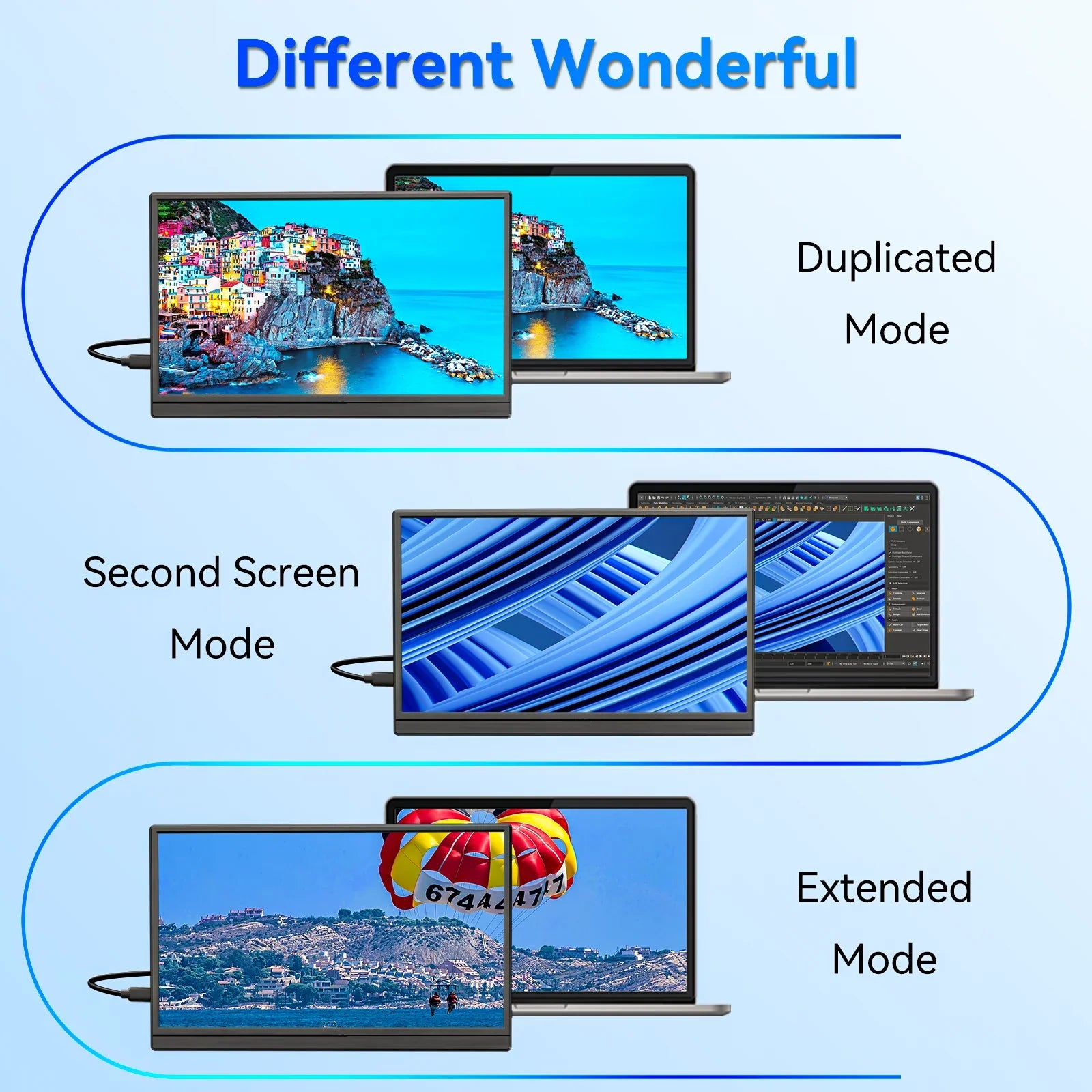 VEOUT 15.6 Portable Laptop Monitor - 1080p IPS USB-C and HDMI Screen Extender