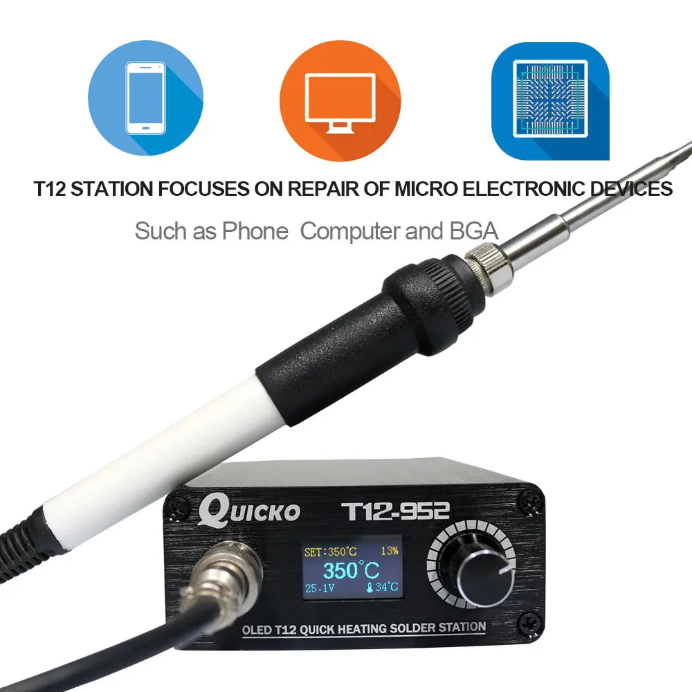 QUICKO T12-952 OLED Soldering Station - STC Digital Temperature Control