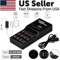 12-Port USB Charging Station Hub — Desktop & Wall Phone Charger Organizer