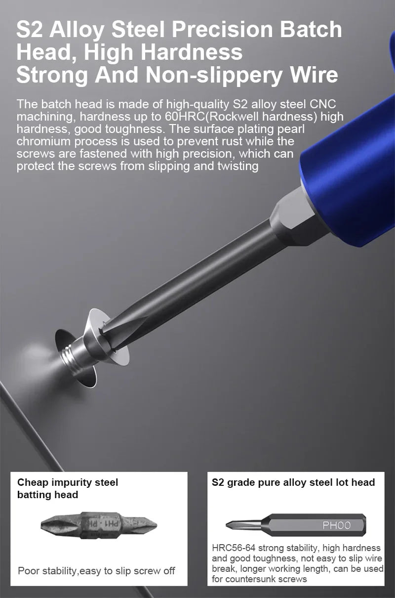 Mechanic Electric Screwdriver with LED - Phone, Tablet and Watch Repair Tool