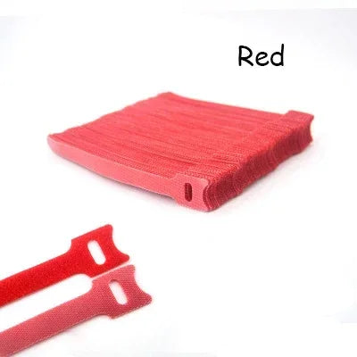 T-Type Self-Adhesive Hook & Loop Cable Ties — Reusable Nylon Velcro Straps (50 Pack)