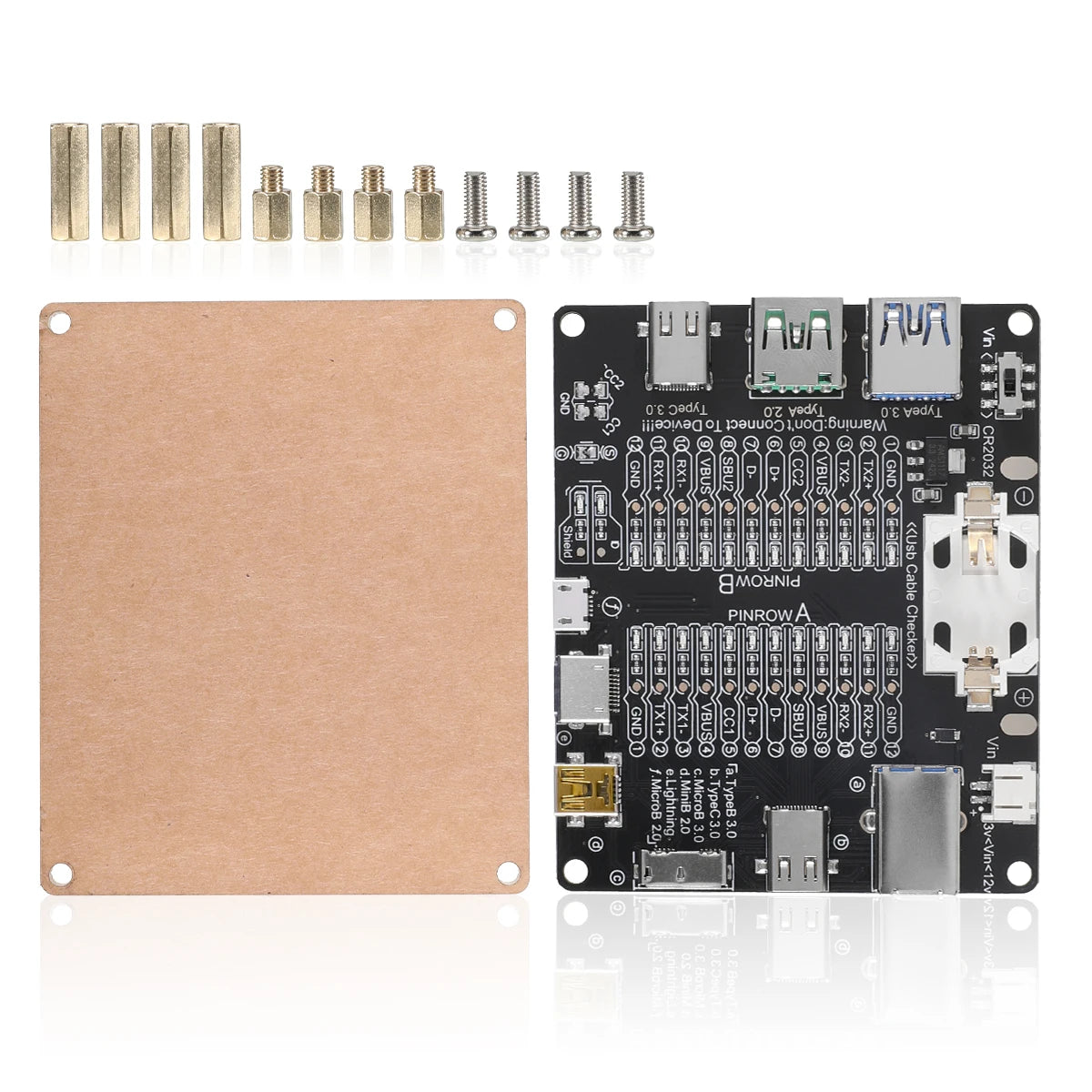 Black Cable Checker Test Board LED Indicators For Data Line Testing USB Line Data Line Test Board Without Shell