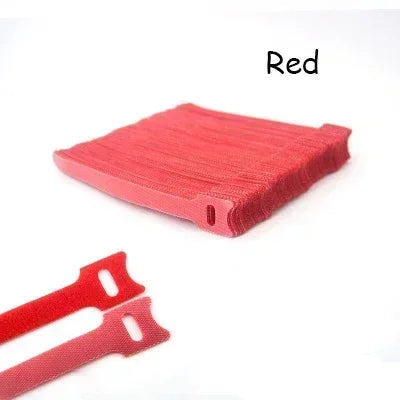 T-Type Self-Adhesive Hook & Loop Cable Ties — Reusable Nylon Velcro Straps (50 Pack)