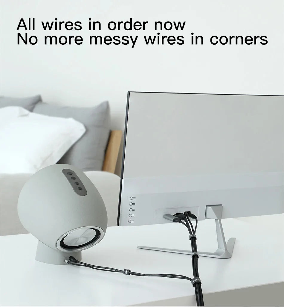 Baseus Velcro Cable Straps — Reusable Nylon Cable Ties & Organizer Clips