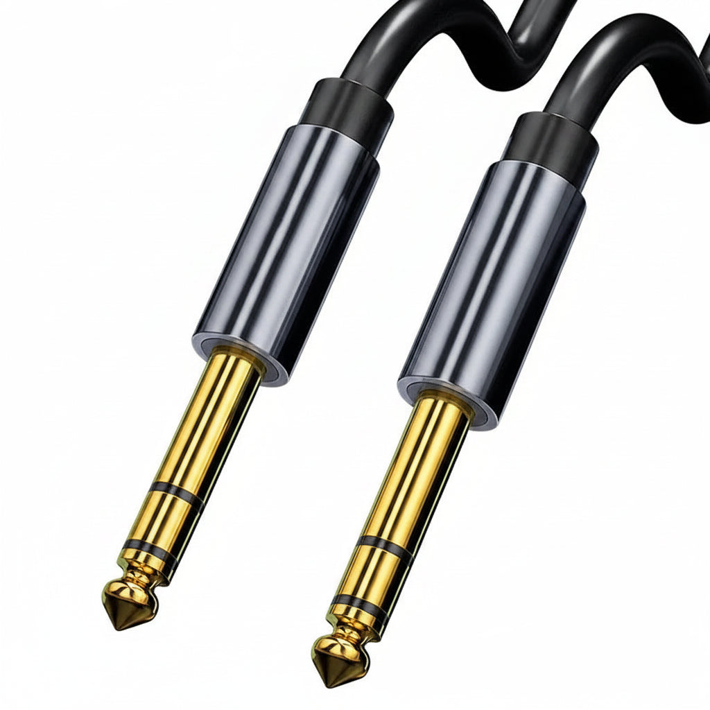 Professional 1/4" TS Instrument Cable | OFC Core | 24K Gold Connectors | 1m–3m