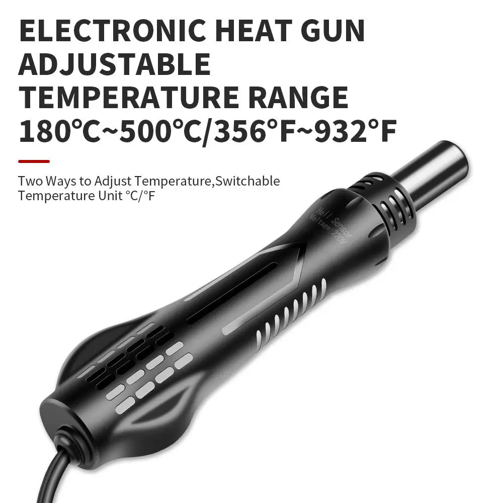 2-in-1 Hot Air Heat Gun and Soldering Iron - SMD Rework Station Dual LED Display