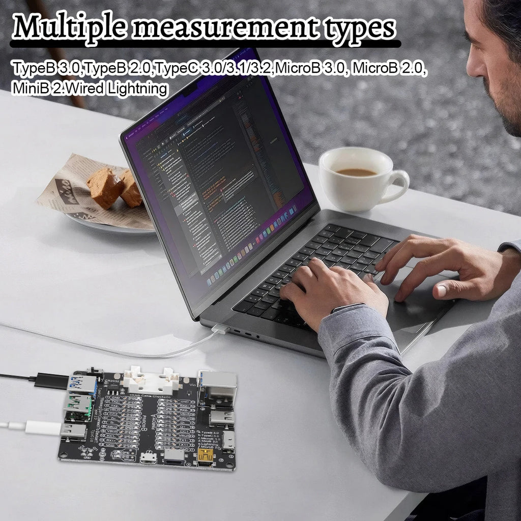 Black Cable Checker Test Board LED Indicators For Data Line Testing USB Line Data Line Test Board Without Shell