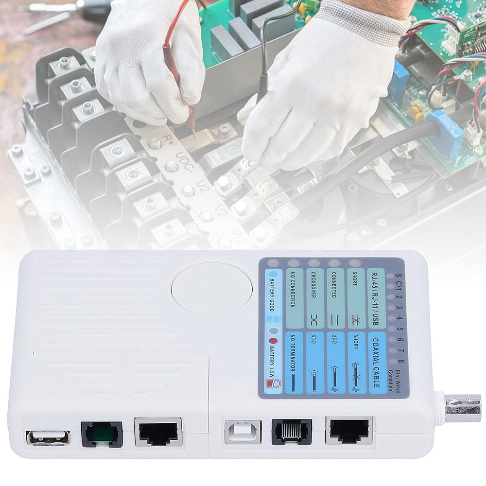 Professional Multi Function 4 In 1 Network Cable Tester RJ45/RJ11/USB/BNC LAN Cable Cat5 Cat6 Wire Tester