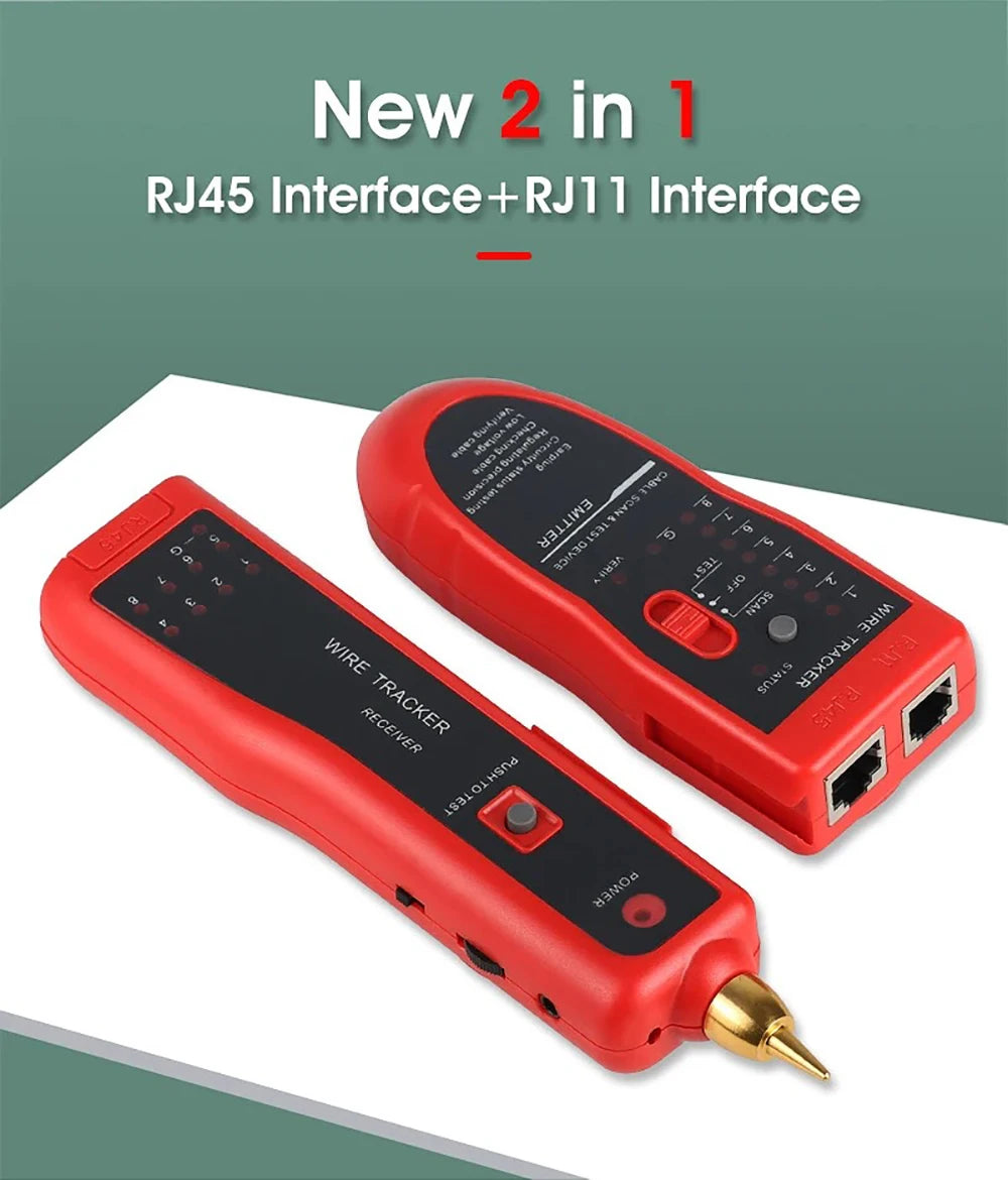 Kebidumei Ethernet LAN Network Cable Tester RJ45 RJ11 LAN Line Tester Finder Telephone Wire Tracker Receiver Network Tool Repair