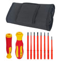 Insulated Electrician Screwdriver Set - 8-Tip with Roll Bag