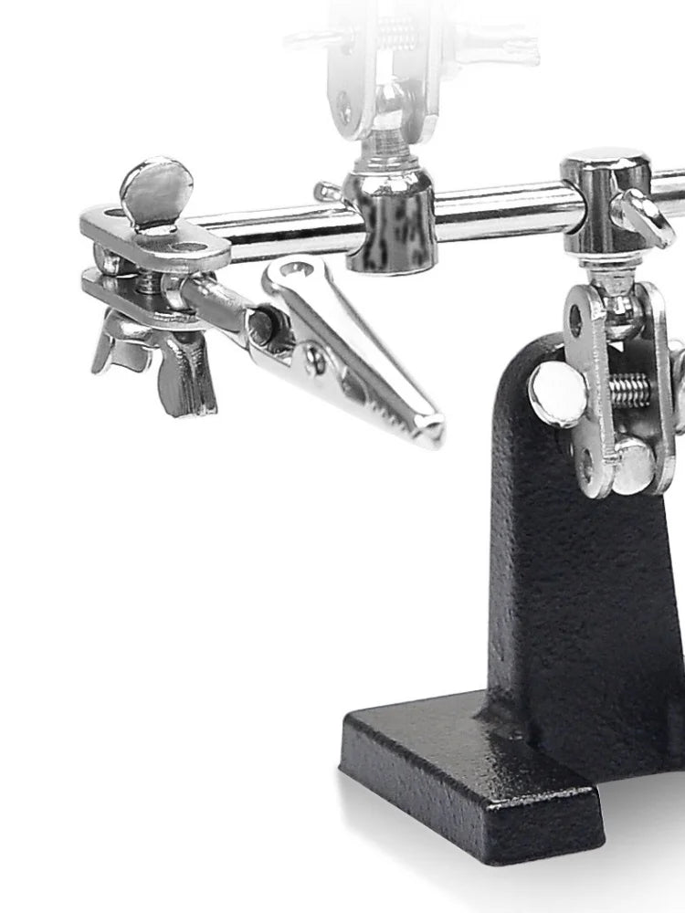 Soldering Iron Station Stand with Magnifying Glass and Third Hand Clamp