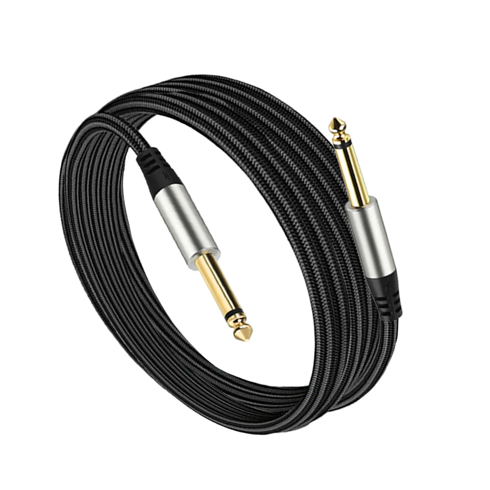 1/4" TS Mono Guitar Cable | Nylon Braided OFC | Straight & Right-Angle