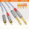 Sunkandi stereo cable with different connector types on a white background
