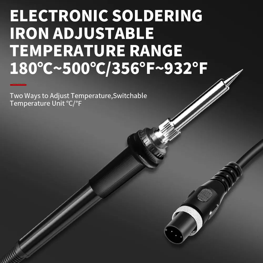 2-in-1 Hot Air Heat Gun and Soldering Iron - SMD Rework Station Dual LED Display