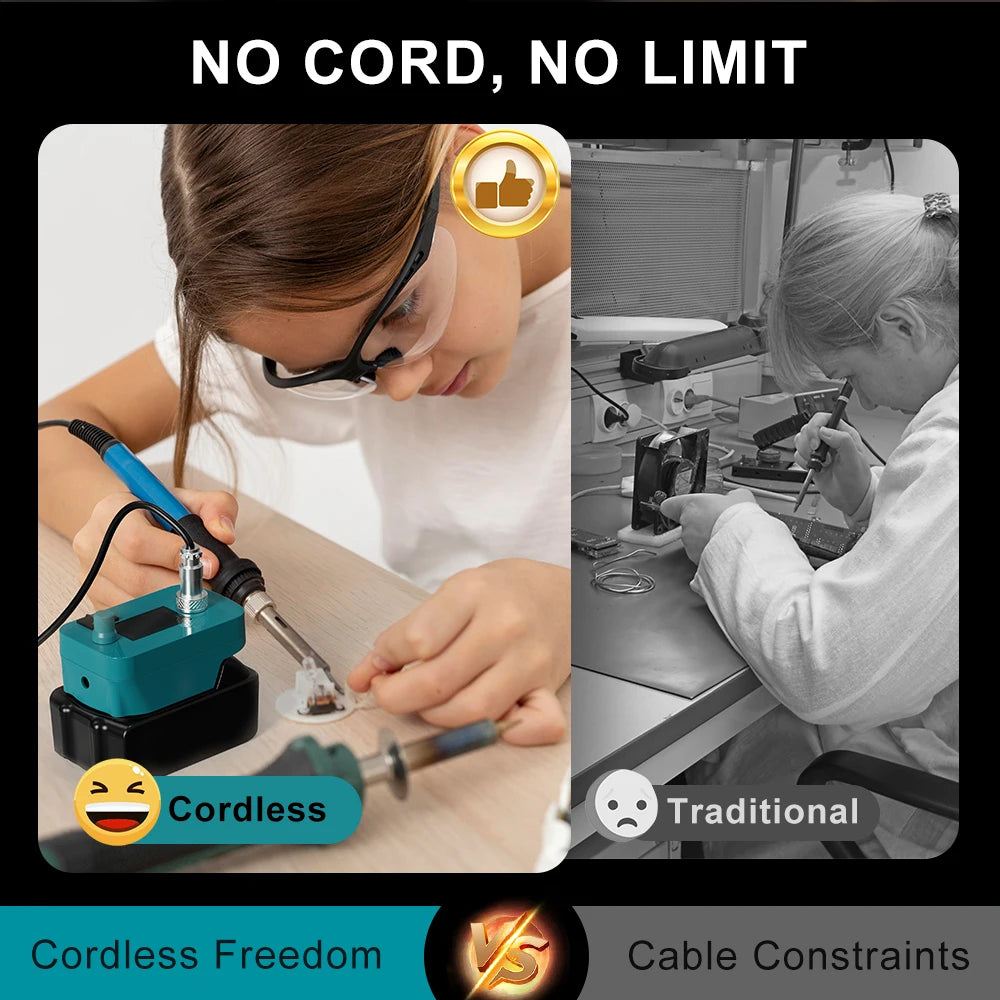 Cordless Electric Soldering Iron - 60W for Makita 18V Battery, PCB Repair