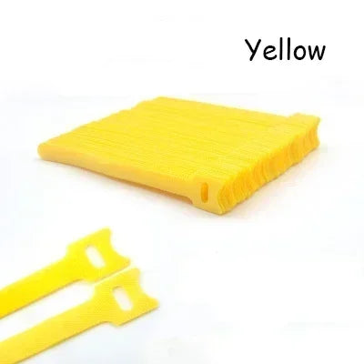 T-Type Self-Adhesive Hook & Loop Cable Ties — Reusable Nylon Velcro Straps (50 Pack)