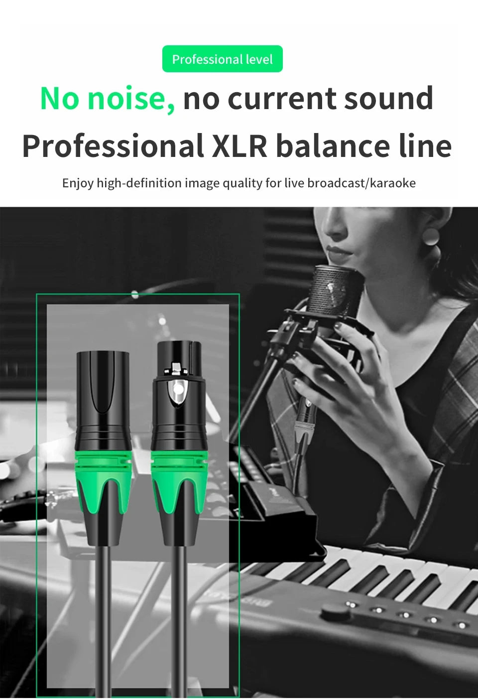 XLR Male to Female Balanced Audio Cable | Microphone & Mixer Extension