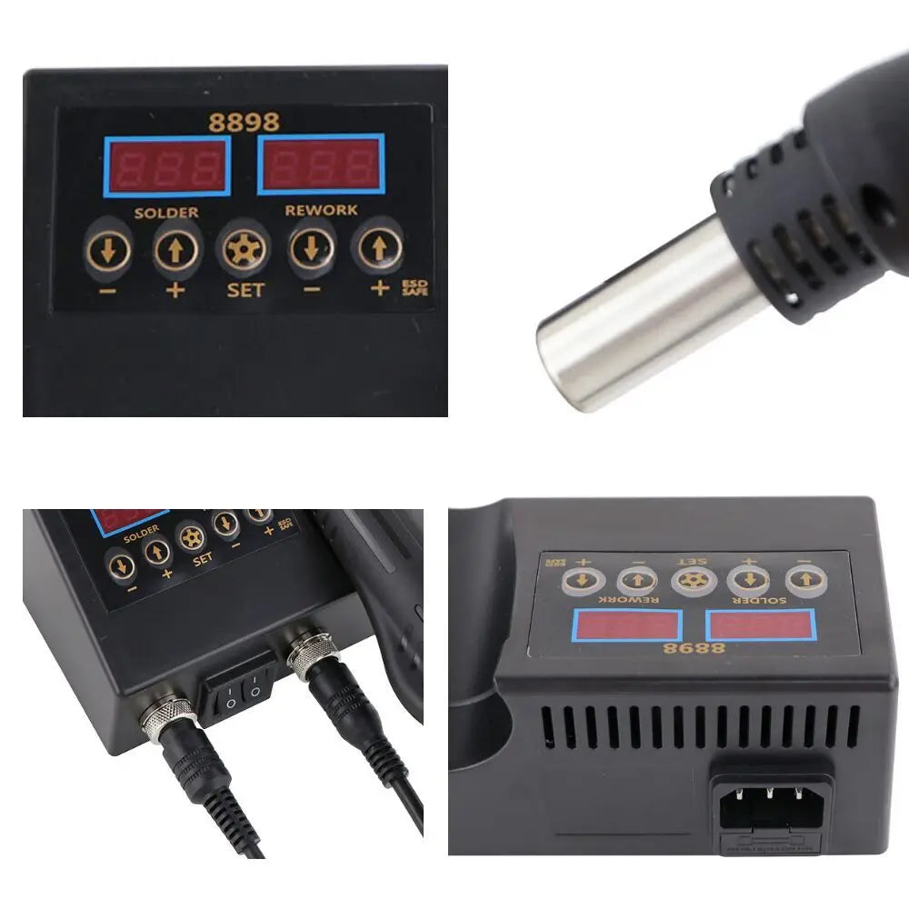 2-in-1 SMD Soldering Station - Digital Temp Control with Hot Air Heat Gun