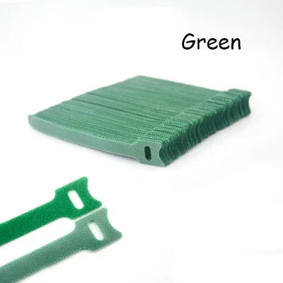 T-Type Self-Adhesive Hook & Loop Cable Ties — Reusable Nylon Velcro Straps (50 Pack)