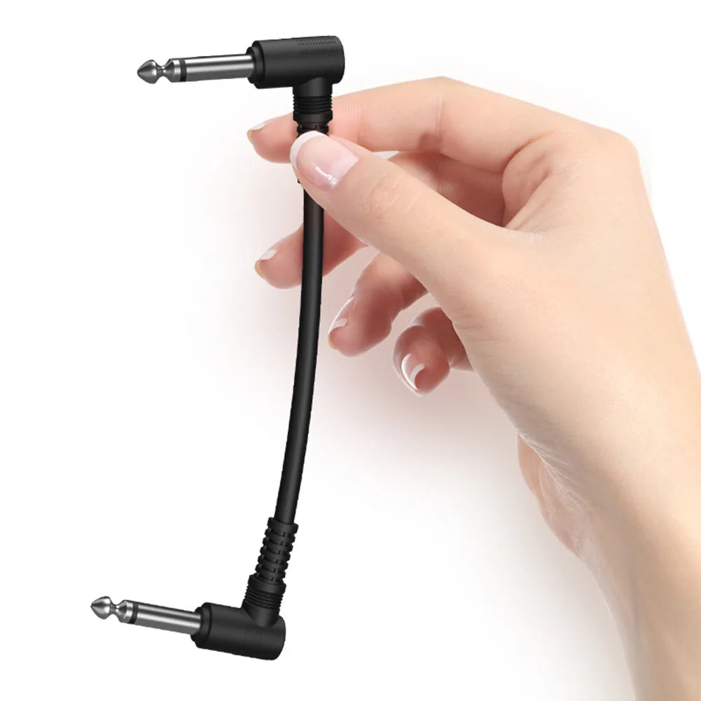 1/4" Right-Angle Guitar Pedal Patch Cable | 15cm Low-Profile | Tangle-Free Pedalboard Cable