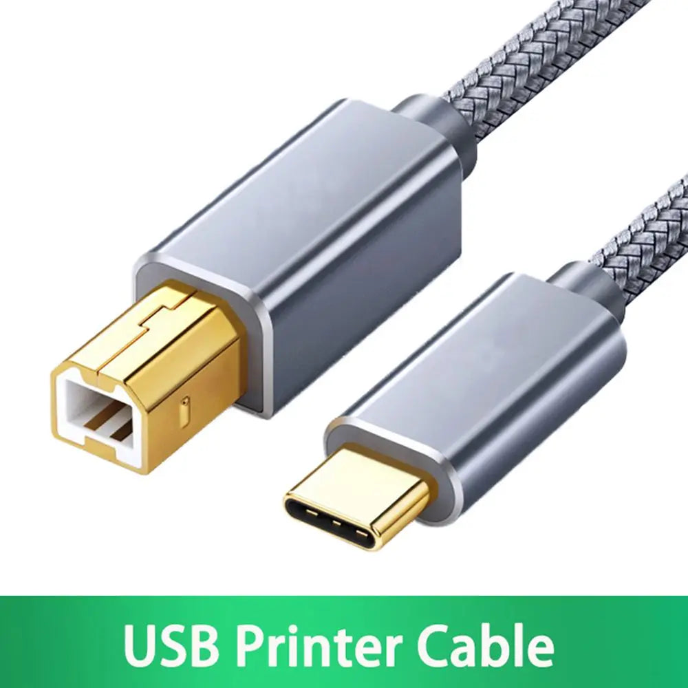 USB C to USB B 2.0 Printer Cable