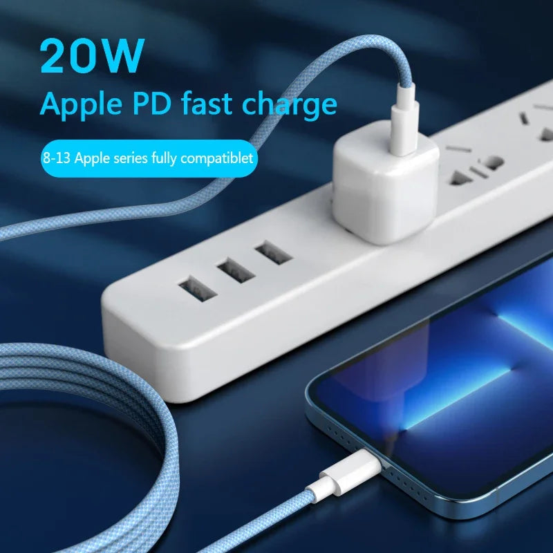 USB-C to Lightning Cable | PD 20W Fast Charging | 1M & 2M | 3D Cosmic Electronics