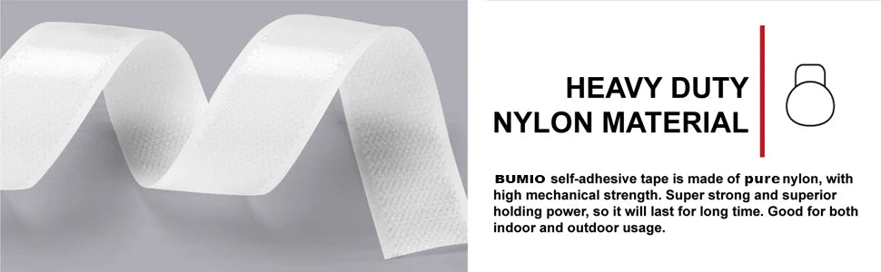 Self-Adhesive Hook & Loop Velcro Tape — Black & White, 20–50mm Width