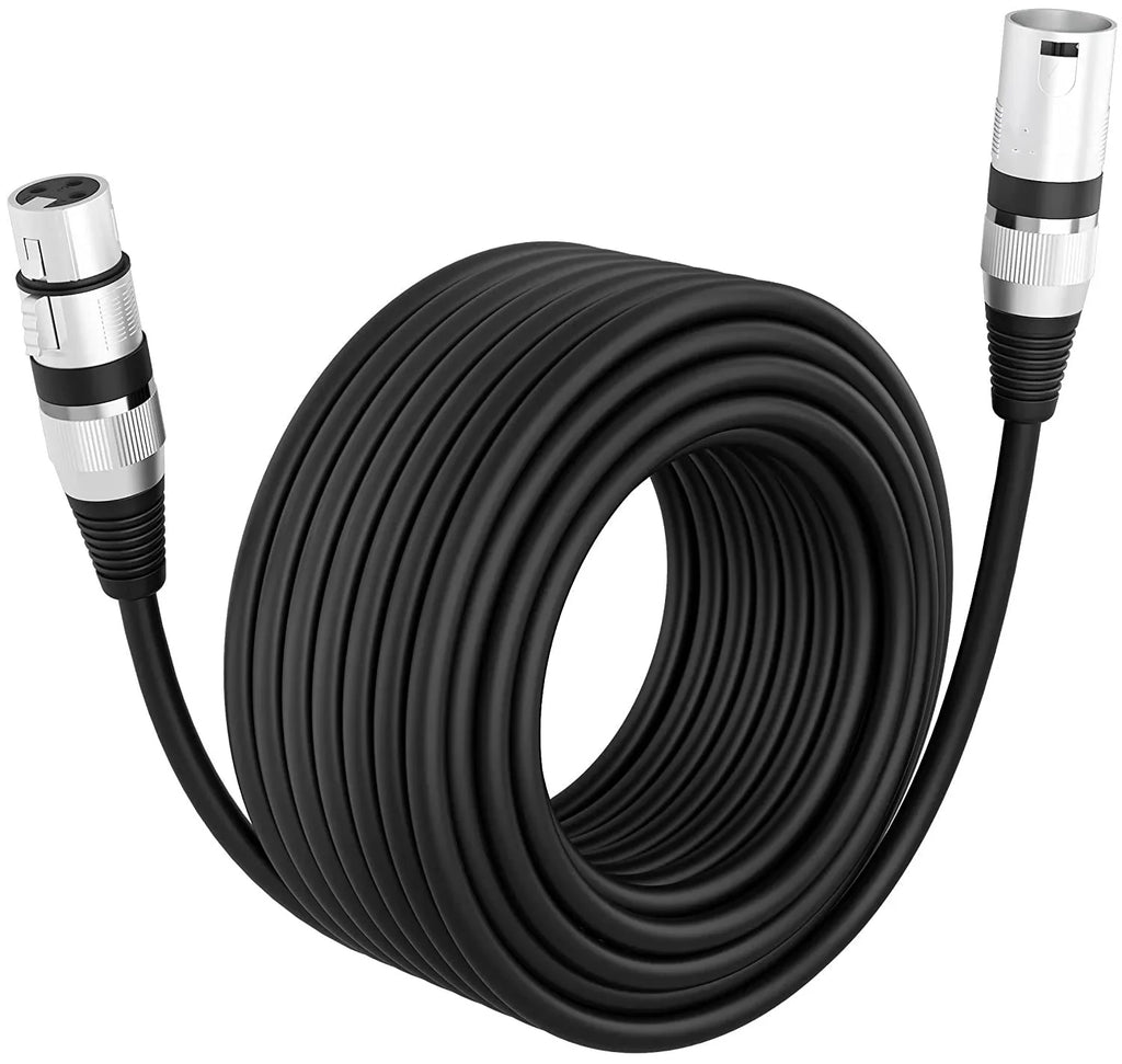 OFC XLR Balanced Microphone Cable | 3-Pin Male to Female | 1m–15m